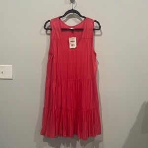 Hot pink sleeveless dress